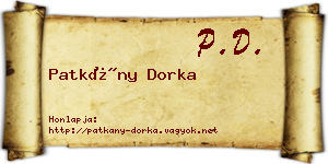 Patkány Dorka névjegykártya